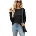 thumbnail image 4 of Tops Gihgoew, camisetas de otoño con cuello redondo y manga larga para mujer, paquete de 2, 4 of 7