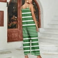 thumbnail image 4 of HAPIMO Cotton Linen Stripe Jumpsuit Overalls for Women Summer Fashion Relaxed Solid Baggy Pocket Sleeveless Trousers Casual Comfy Green XL, 4 of 4