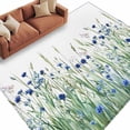 thumbnail image 2 of 5'x8' Area Rugs, Navy Blue Wildflowers Indoor Outdoor Area Rug for Living Room Bedroom, Spring Pastoral Botanical Floral Washable Bathroom Rugs Kitchen Floor Carpet Mats Home Decor Aesthetic, 2 of 8