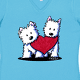 thumbnail image 4 of Inktastic Valentine Westie Duo Women's V-Neck T-Shirt, 4 of 5