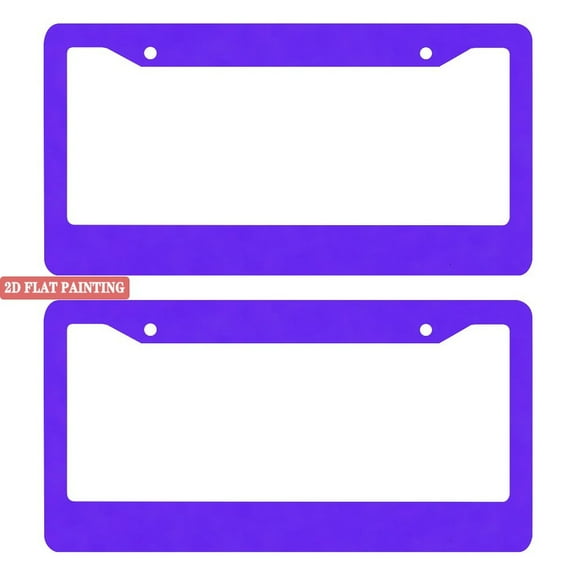 2Packs License Plate Frames with  Purple Pattern Includes Screws & Caps Full Accessories Included Size 6.3x12.2inch(16x31cm)