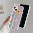 thumbnail image 6 of Compatible with iPhone 13 Invisible Stand Case Kickstand 3D Tulip Flower Fruit Bear Rabbit Strawberry Rainbow Cute Fashion Pink Clear Shockproof Protective Cover for Women Girls, 6 of 7