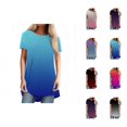 thumbnail image 1 of Gradient Color Womens T Shirts 2026 Summer Fashion Short Sleeve Crewneck Loose Tees Tunic Top, 1 of 6