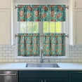 thumbnail image 3 of Kitchen Curtains and Valance Set 24 Inch Tier Pioneer Colorful Floral Curtains Small Drapes for Cafe Living Room Bathroom Farmhouse 3 Pieces Set Rod Pocket, 3 of 6