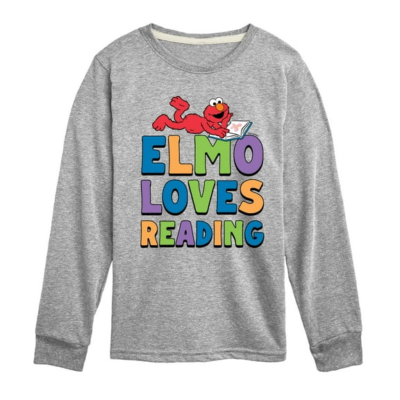 Sesame Street - Elmo Loves Reading - Toddler and Youth Long Sleeve T-Shirt