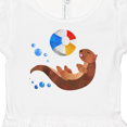 thumbnail image 4 of Inktastic Cute Otter and Beachball Girls Baby Dress, 4 of 5