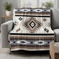 thumbnail image 2 of Brown Boho Blanket Soft Cozy Warm Throw Blanket for Couch, Plush Fuzzy Flannel Fleece Blankets for Sofa, Southwestern Ethnic Aztec Retro Geometric Bed Blankets Lightweight Gifts for Women, 40"x50", 2 of 9