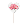 thumbnail image 1 of Planta de flores de clavel de acuarela Etiqueta del corazón de la bandera del palillo de dientes, 1 of 3