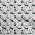 thumbnail image 1 of oneOone Georgette Viscose White Fabric Floral & Puppies Fabric For Sewing Printed Craft Fabric By The Yard 42 Inch Wide, 1 of 5