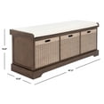 thumbnail image 6 of SAFAVIEH Landers 3 Drawer Storage Bench with Cushion, Brown, 6 of 16