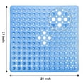 thumbnail image 2 of Tripumer Non-Slip Shower Mat 21 x 21 inch Square Bathroom Tub Mats Stall Mat for Shower Stall Floors Firm Grip Bathroom Mat Anti Slip Shower Mat with Suction Cups and Drain Hole Clear Blue, 2 of 7