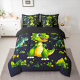thumbnail image 2 of Castle Fairy Cute Dino Twin Bedding Sets,Jungle Wildlife Dinosaur Bedding Comforter Set, 2 of 8