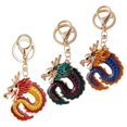 thumbnail image 1 of Dragon Modeling Key Chain Chinese Style Dragon Shape Key Holding Everyday Use Red 3Pcs, 1 of 5