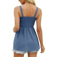 thumbnail image 3 of Liacowi Women Summer Tunics Tops Casual Cami Top Solid Color Sleeveless Backless Ruched Blouses, 3 of 5