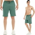 thumbnail image 6 of xiamianmy Mens Shorts Casual Drawstring Zipper Pockets Elastic Waist Workout Shorts for Men Olivegreen 36, 6 of 8