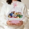 thumbnail image 2 of Unique Bargains 1 Set Empty Gift Decorative Basket Durable Woven Decorative Coiled Rope Basket 12"x8"x5" Pink White, 2 of 6