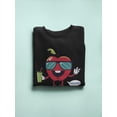 thumbnail image 3 of Apple Cartoon With Sunglasses Sweatshirt Men -Image by Shutterstock, Male 3X-Large, 3 of 4