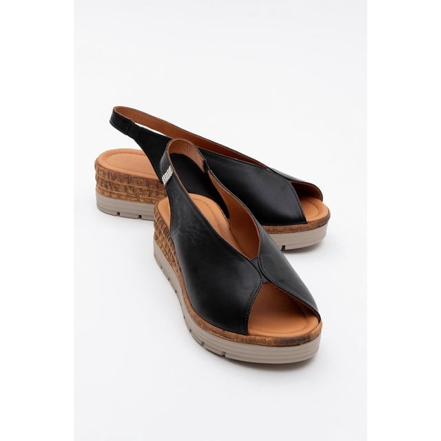 Blom - Sandalia de Plataforma de Piel Negra negro 23 CM