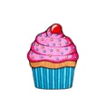 thumbnail image 3 of BigMouth Inc. Giant Pink Frosted Cupcake Beach Blanket, Oversized Beach Towel, 5 Feet Wide, 3 of 3