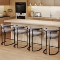 thumbnail image 3 of Guyou Fabio 26" Upholstered Bar Height Bar Stools with Metal Frame, Grey/Fur(Set of 4), 3 of 12