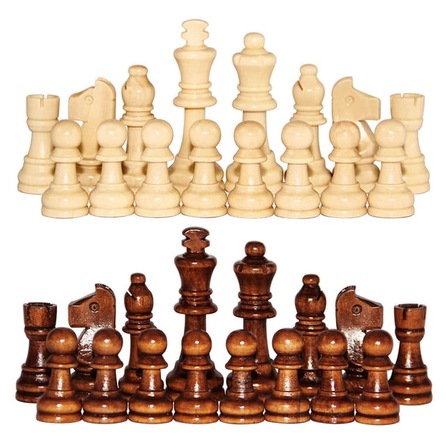 Damas de madera figuras de rey de 22 pulgadas piezas de ajedrez solo para juego de mesa de ajedrez 32 Uds.