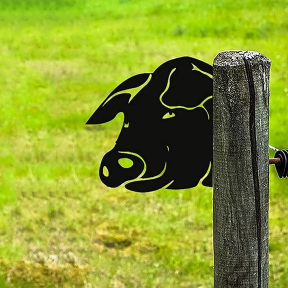 Peeping Pig Metal Art Farm Garden Decor Garden Fence Decoration Outdoor Decoration for Farmhouse,Yard,Lawn