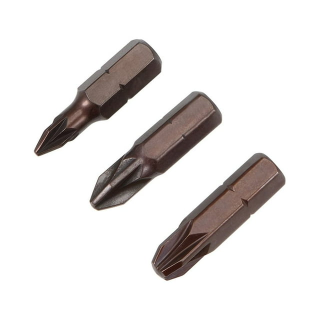 Unique Bargains 1/4' Hex Shank 0.98' Length #1 #2 #3 Magnetic Screwdriver Bit Set S2 Steel