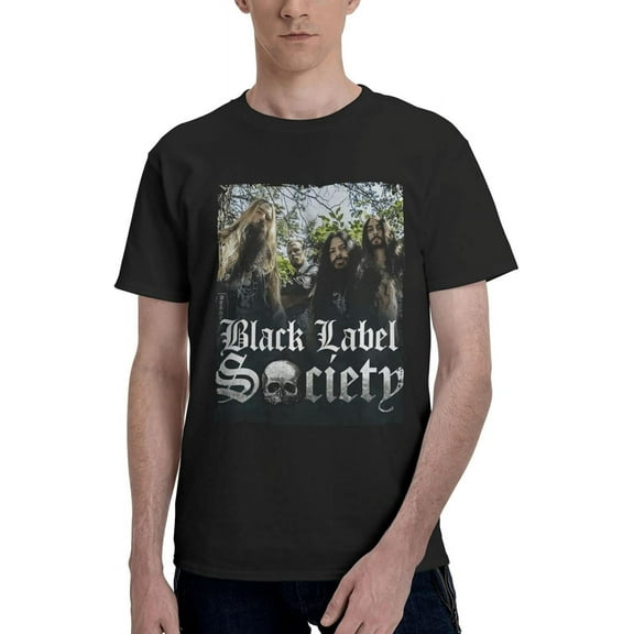 Black Label Society Men's Cotton Short Sleeve Crewneck T Shirts Novelty Graphic Tee Shirts Tops
