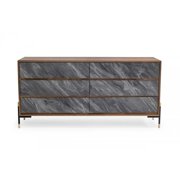 Limari Home Metcalf Veneer and MDF Wood Bedroom Dresser in Walnut/Gray