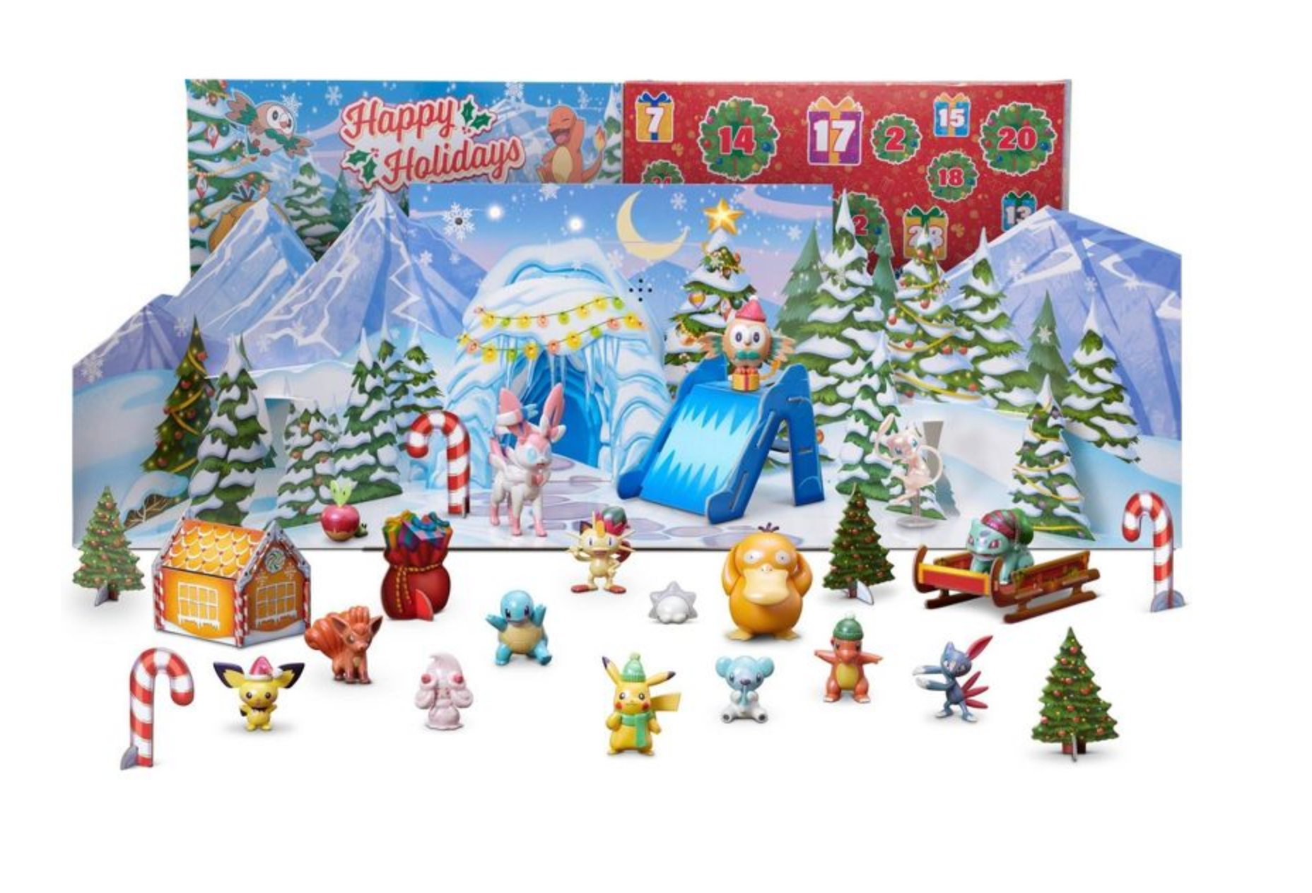 Pokemon 2022 Holiday Advent Calendar Deluxe Battle Figure Set (16 Mini  Figures, Lights & Sounds, Pop-Up 'N' Play Display, ) - Walmart.com