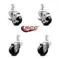 thumbnail image 2 of 3 Inch Soft Rubber Wheel Swivel 3/4 Inch Square Stem Caster Set 2 Brakes SCC, 2 of 2