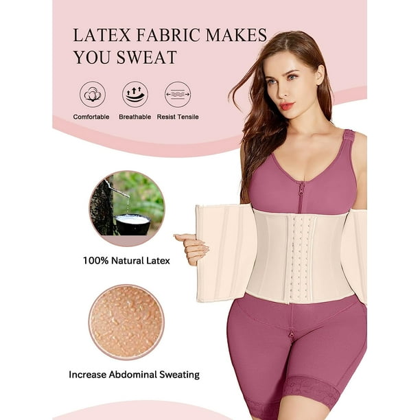 Waist Trainer for Women, Weight Loss Sports Girdle with Zipper, Body Shaper  for Tummy Control