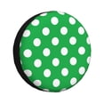 thumbnail image 1 of Fotbe Green And White Polka Dot Funda de Llanta de Repuesto con Estampado, Engrosada, Ajuste Universal para Jeep, Remolque, RV, SUV, Camión-15 inch, 1 of 6