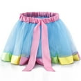 thumbnail image 2 of RUTAYY Women 12 Piece Mesh Splicing Colorful Tutu Half Length Bow Rainbow Short Skirt Tutu Skirt Solid Color Flowy Swing Pleated Beach Skirts, 2 of 3