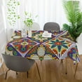 thumbnail image 5 of Coolnut Mexican Talavera Tile Ceramic Tablecloth Durable Square Table Cloth Waterproof Stain Proof Camping Tablecloths for Outdoor Picnic Family Dinner Restaurant 60 x 90 Inch House Decor, 5 of 7