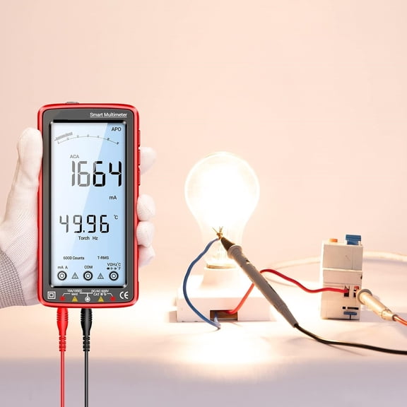 Digital Multimeter Tester Auto-Ranging TRMS 6000 Counts Voltmeter Smart Rechargeable Meter Measures AC/DC Current,NCV,Voltage,Ohm,Amp,Resistance,Diodes,Countinuity,Capacitance,Temperature