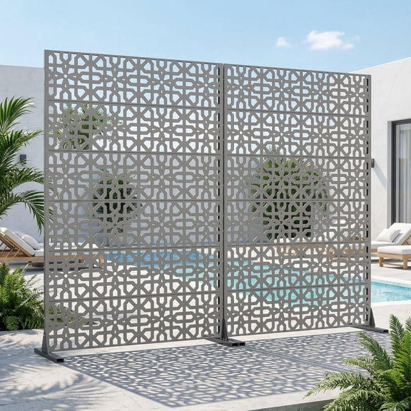 MAYEERTY 72*47in Outdoor Privacy Screen, Commercial Grade Metal Privacy Panel, Privacy Divider for Patio, Balcony, Garden