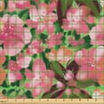 thumbnail image 2 of Ambesonne Floral Fabric by the Yard Upholstery, Flowers Botanical Vintage, 2 Yards, Pale Ruby and Sage Green, 2 of 5