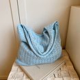 thumbnail image 4 of Bolsos de mano a la moda para mujer bolso de hombro de ganchillo de Color sólido bolso de viaje al aire libre, 4 of 9