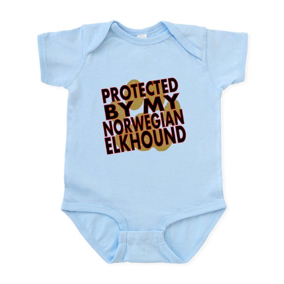 CafePress - Protected By My Norwegian Elkhound Body Suit - Baby Light Bodysuit