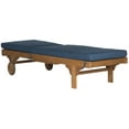 thumbnail image 6 of SAFAVIEH Outdoor Collection Newport Chaise Chair & Side Table Natural/Navy, 6 of 10