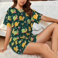 thumbnail image 4 of Fotbe Snails And Butterfies Conjunto de Pijama Estampado para Mujer, 2 Piezas, Ropa de Dormir con Camiseta de Manga Corta y Shorts Suaves-Large, 4 of 6