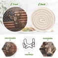 thumbnail image 4 of American Flag Deer 6 Pcs Drink Coasters with Holder Absorbent Coasters Woven Coasters for Drinks Table Desk Protection Home Decor, 4 of 7