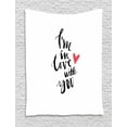 thumbnail image 1 of Love Tapestry, Brush Stroke Effect Style Calligraphy Art Handwritten Love Quote Romantic, Wall Hanging for Bedroom Living Room Dorm Decor, 40W X 60L Inches, Dark Coral Black White, by Ambesonne, 1 of 2