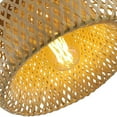 thumbnail image 5 of Plug in Pendant Light Hanging Lamp with Switch Rope Cord Bamboo Lampshade Wicker Rattan Lights US, 5 of 5