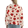 thumbnail image 7 of Wukai Red Ladybug Print Womens Hoodies Fleece Sweatshirts Long Sleeve Sweaters Pullover Fall Outfits Winter Clothes-Small, 7 of 7