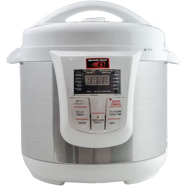 Olla Multifuncional a presion electrica 6 en 1 Pantalla digital 7.5lts Acero Inoxidable Renewed Speedy Cook SC8WHTC