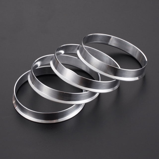 CTIRCHIU 4Pcs Axle Shaft Hub Adapter Hub Ring Silver Aluminum Alloy Vehicle Modification Accessories