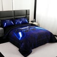 thumbnail image 4 of URBONUR Gaming Boys Comforter Set Queen Size Blue Video Game Bedding Set 6 Pieces Gamer Console Black Bed in a Bag with Sheet Sets for Boys Kids Teens(Blue Queen), 4 of 11