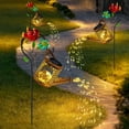 thumbnail image 3 of Solar Bird and Flower Garden Light, Resin Decorative Stake Lamp, Waterproof Outdoor Solar Light, Automatic Night Illumination, Patio Lawn Decoration, Solar Light, Garden Light, 3 of 6